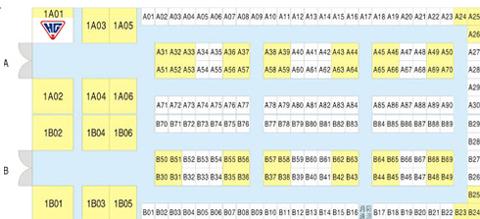 沪工展台位置示意图