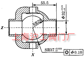 球阀壳体剖面图(图 1)