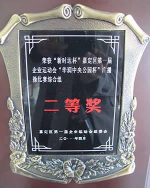 沪工阀门荣获嘉定区第一届企业运动会广播操比赛二等奖